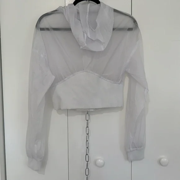 ALO cropped jacket see through with cap NWOT - Picture 4 of 6